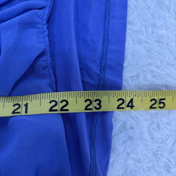 Soft Surroundings Anouk Top Blouse Blue Periwinkle V Neck Stretch Soft sz S - Picture 5 of 6